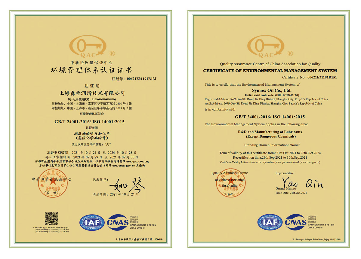 环境管理体系认证证书-2021年(图1)